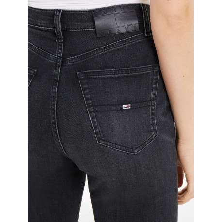 Jean Julie en coton noir uni avec une coupe regular fit et 3 poches avants - Image 8