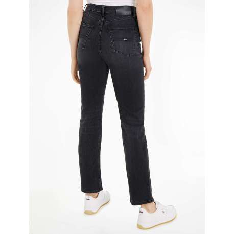 Jean Julie en coton noir uni avec une coupe regular fit et 3 poches avants - Image 9