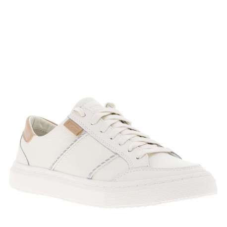 Baskets basses Alameda Lace en cuir blanc style tennis avec des lacets plats - Image 3