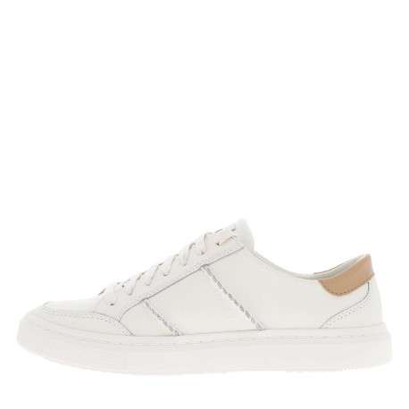 Baskets basses Alameda Lace en cuir blanc style tennis avec des lacets plats