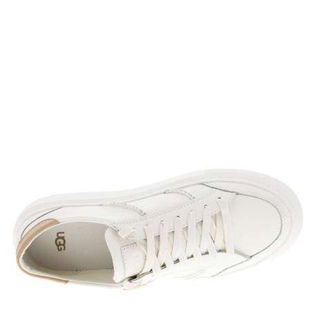 Baskets basses Alameda Lace en cuir blanc style tennis avec des lacets plats - Image 4