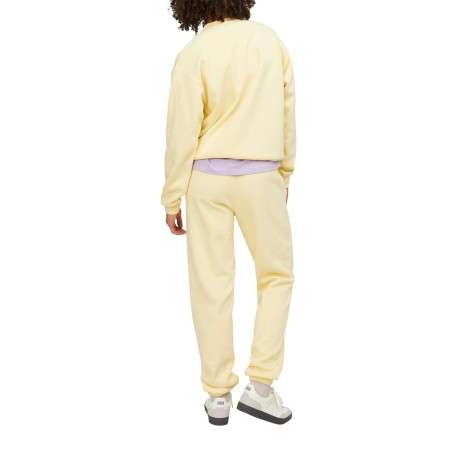 Pantalon de jogging en coton mélangé jaune avec coupe relaxed fit et 2 poches - Image 4