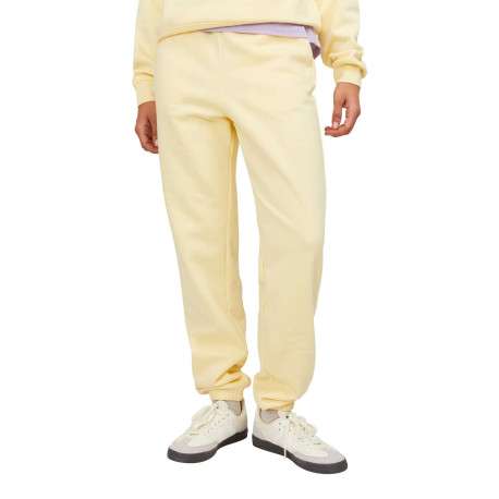 Pantalon de jogging en coton mélangé jaune avec coupe relaxed fit et 2 poches - Image 5