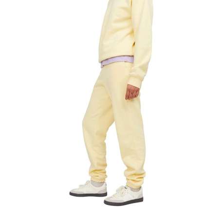 Pantalon de jogging en coton mélangé jaune avec coupe relaxed fit et 2 poches - Image 6