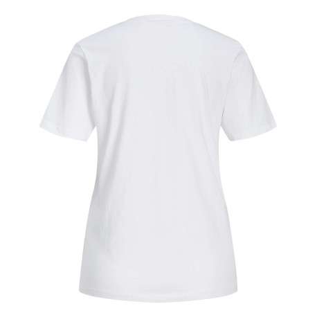 T-shirt en coton biologique mélangé blanc uni avec col rond et coupe regular fit - Image 5