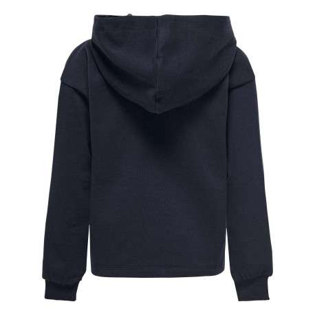 Sweat marine uni coupe droite avec un col à capuche et inscriptions imprimées - Image 2