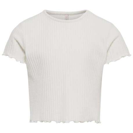 T-shirt blanc uni coupe droite avec un col rond et manches courtes