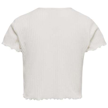 T-shirt blanc uni coupe droite avec un col rond et manches courtes - Image 2