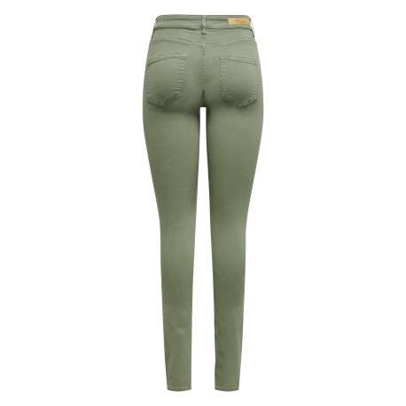 Jean Onlblush Mid Skinny Col Pant en coton kaki uni coupe skinny - Image 2