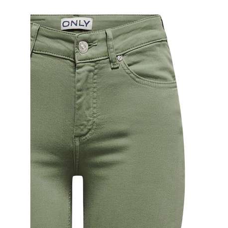 Jean Onlblush Mid Skinny Col Pant en coton kaki uni coupe skinny - Image 3