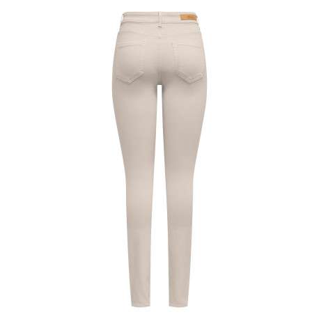 Jean Onlblush Mid Skinny Col Pant en coton écru uni coupe skinny - Image 3
