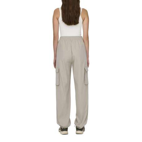 Pantalon Onlcashi Cargo Wvn Noos en coton mélangé écru uni coupe regular fit - Image 6