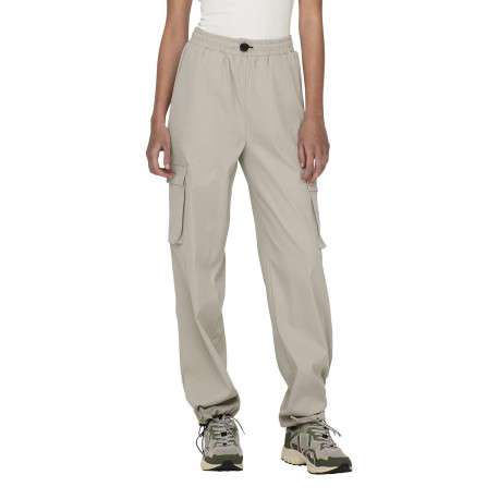 Pantalon Onlcashi Cargo Wvn Noos en coton mélangé écru uni coupe regular fit - Image 7