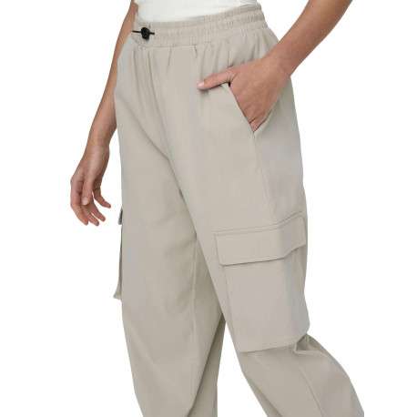 Pantalon Onlcashi Cargo Wvn Noos en coton mélangé écru uni coupe regular fit - Image 10