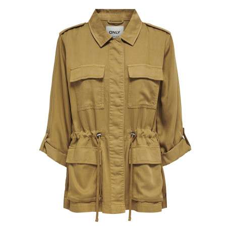 Parka sable unie coupe droite avec un col français et poches latérales - Image 3