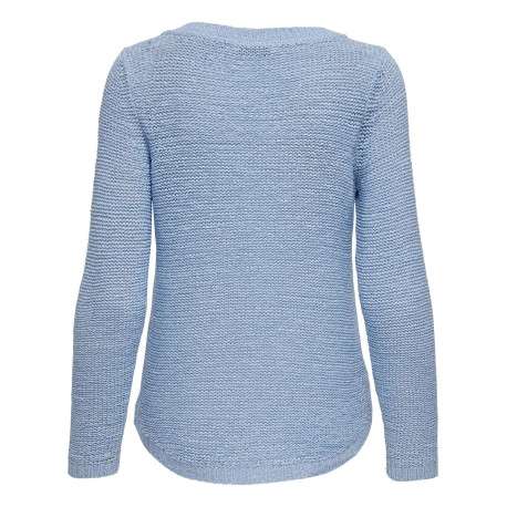 Pull ciel uni coupe droite avec un col rond et à manches longues - Image 2
