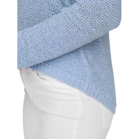 Pull ciel uni coupe droite avec un col rond et à manches longues - Image 7