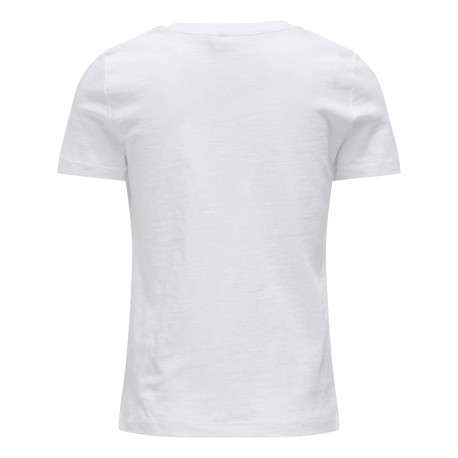 T-shirt en coton blanc imprimé coupe droite avec un col rond et pêches brodées - Image 2