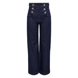Jean Onlvicky Hw Wide Leg Dnm Az9 en coton brut uni coupe regular fit