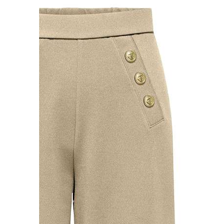Pantalon Chino Onlsania High Waist Button beige uni coupe regular fit - Image 3