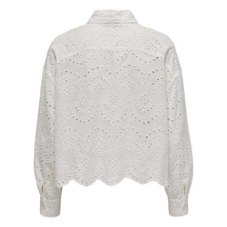 Chemisier en coton blanc uni coupe droite avec un col français - Image 2