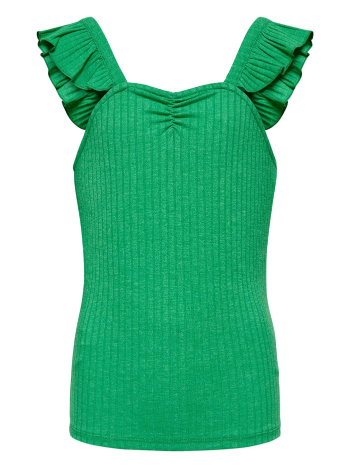 Top vert uni coupe droite...