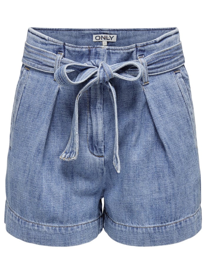 Short en coton bleu uni...