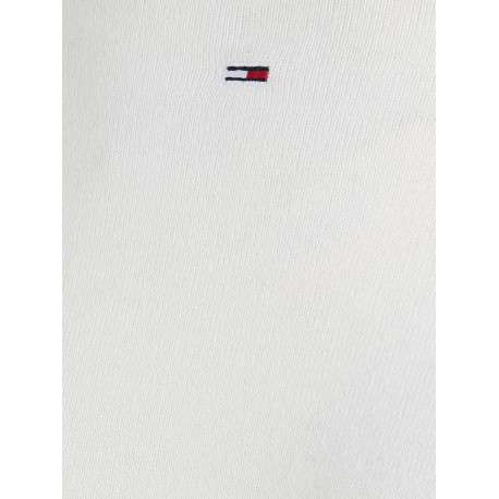 Pull écru uni coupe droite avec un col rond et logo de la marque poitrine - Image 6