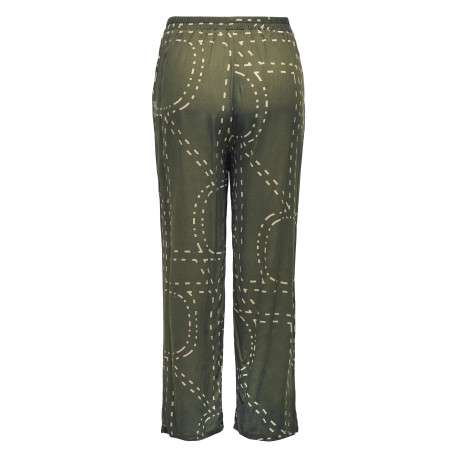 Pantalon Chino Carphoebe Life Wide Ankel kaki imprimé coupe bootcut - Image 2