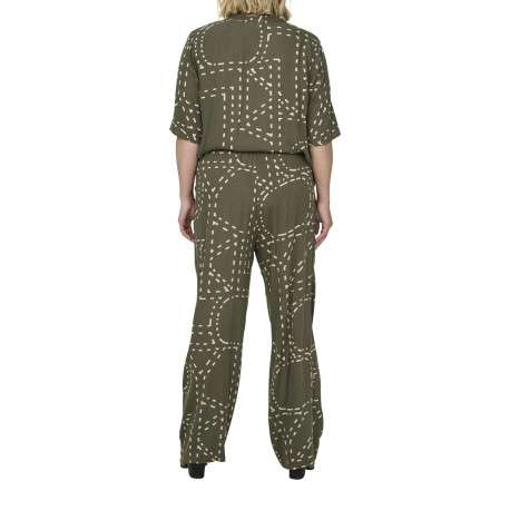 Pantalon Chino Carphoebe Life Wide Ankel kaki imprimé coupe bootcut - Image 4