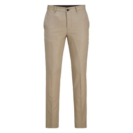 Pantalon de costume en laine mélangée beige avec une coupe slim fit