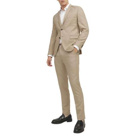 Pantalon de costume en laine mélangée beige avec une coupe slim fit - Image 2