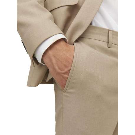Pantalon de costume en laine mélangée beige avec une coupe slim fit - Image 5