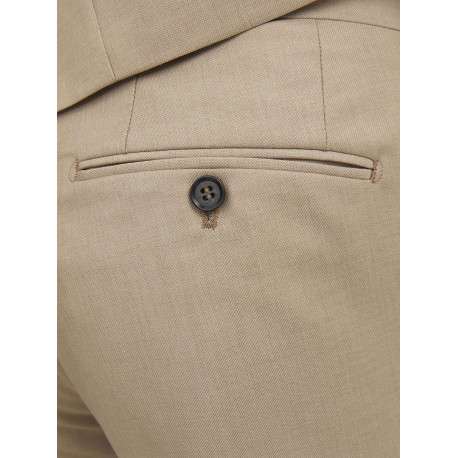 Pantalon de costume en laine mélangée beige avec une coupe slim fit - Image 6