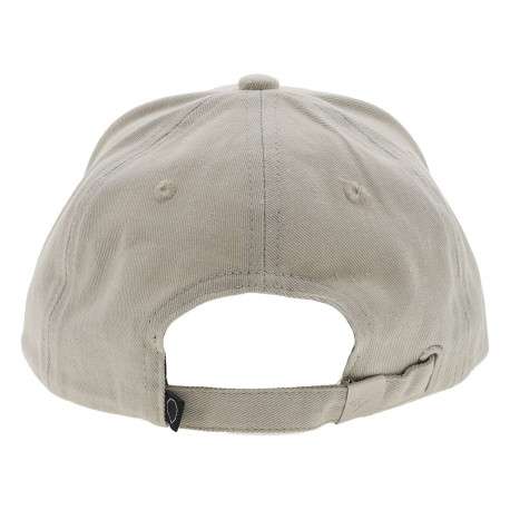 Casquette en coton gris clair uni à visière courbée et une fermeture clip inox - Image 2