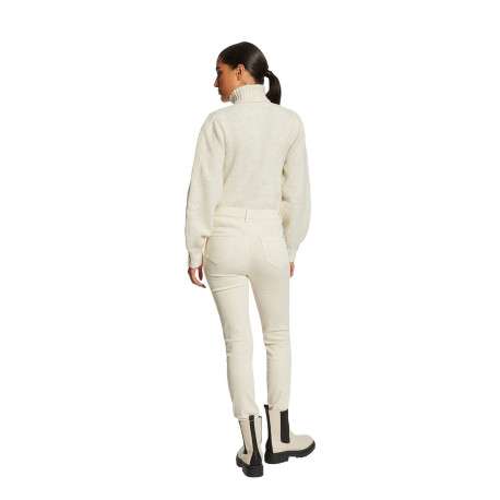 Chino écru uni avec une coupe slim et des passants au niveau de la taille - Image 9