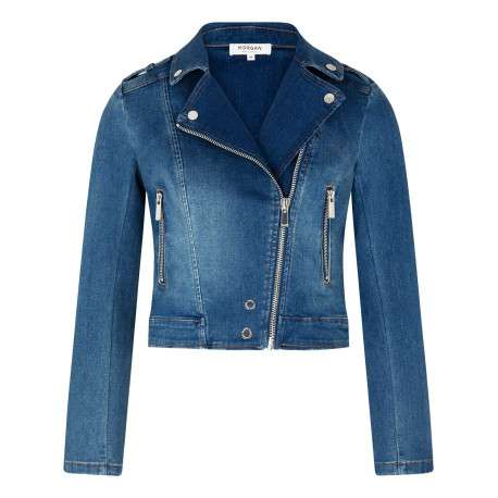 Veste Stone en jean à coupe ajustée col cranté et à manches longues