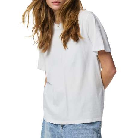 T-shirt en coton biologique blanc uni avec une coupe droite - Image 3