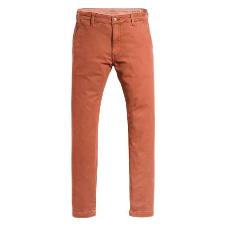 Pantalon XX Chino Std II en coton brique uni avec une coupe slim