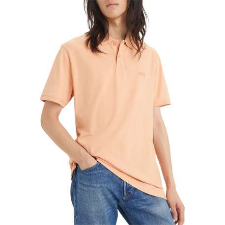 Polo en coton orange uni avec un col boutonné et une coupe droite - Image 2