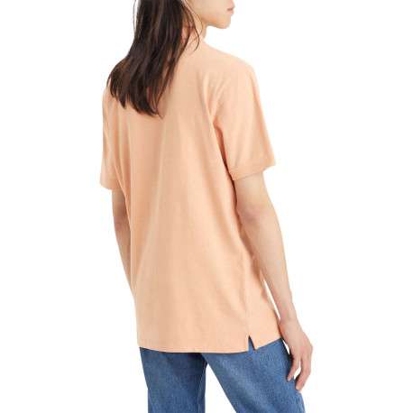 Polo en coton orange uni avec un col boutonné et une coupe droite - Image 3