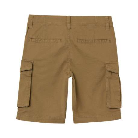 Short en coton camel uni avec une coupe cargo et plusieurs poches - Image 2