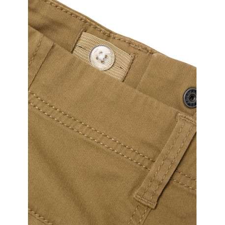 Short en coton camel uni avec une coupe cargo et plusieurs poches - Image 4