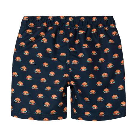 Short de bain marine imprimé hamburger avec une taille élastiquée - Image 2