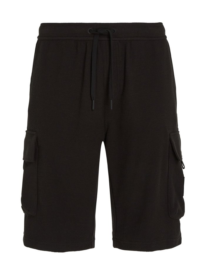 Short en coton noir uni...