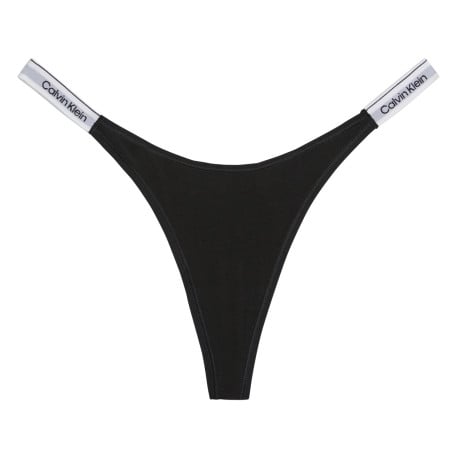 String en coton noir uni avec une taille haute et détail élastiqué