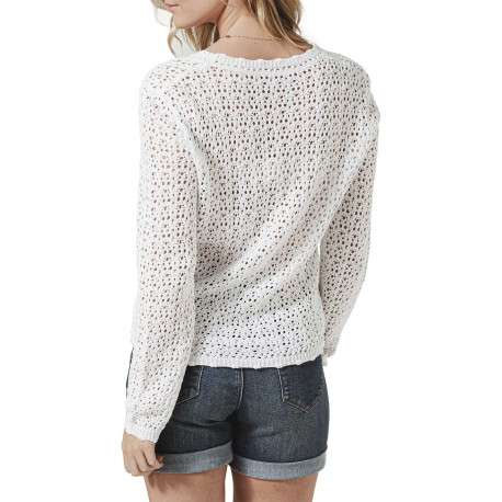 Cardigan blanc uni avec une coupe droite et des manches longues - Image 3