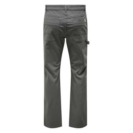 Pantalon en coton anthracite uni avec une coupe Regular Fit et à 5 Poches - Image 8