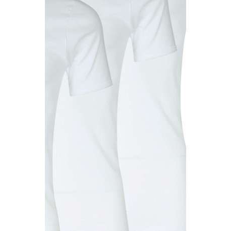 Lot de 4 t-shirts en coton blancs avec un col ras du cou et coupe près du corps - Image 2