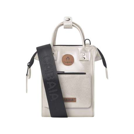 Petit sac à bandoulière ajustable or uni à anses et fermeture zippée